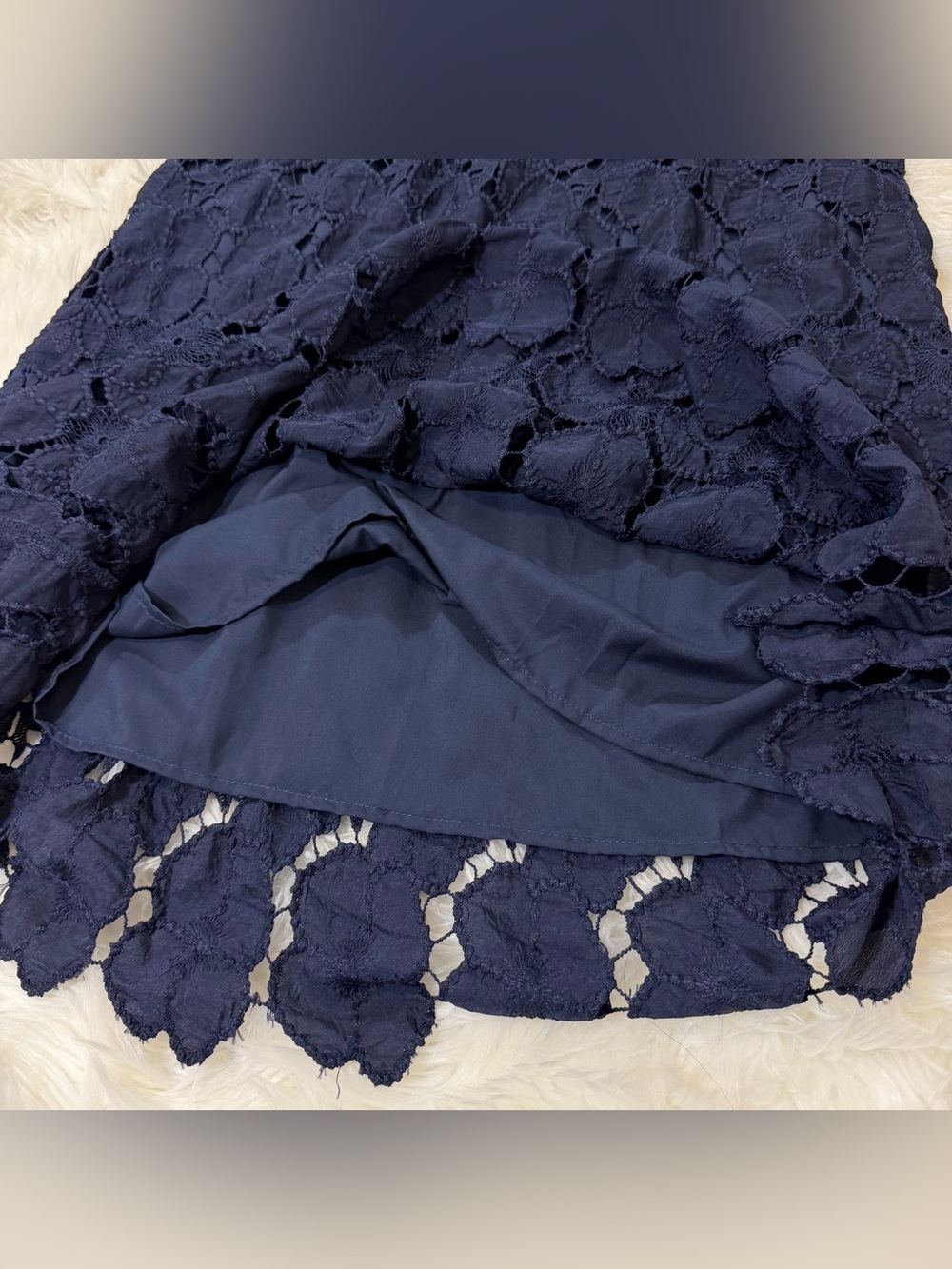 Women’s Navy Eyelet Delaney Dress Maxi - Picture 9 of 14